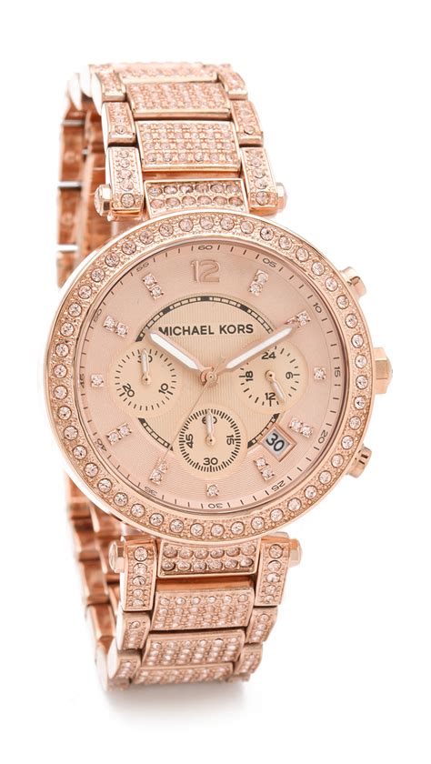 rose gold michael kors couple watches|Michael Kors parker chronograph watch.